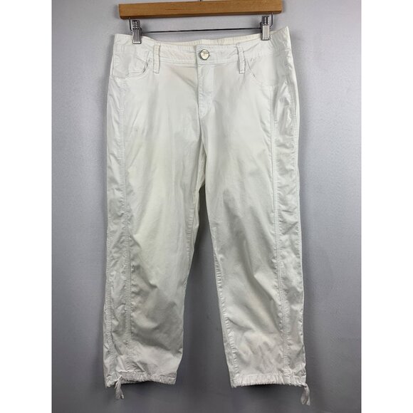 DKNY Jeans Womens White Drawstring Hem Pants Size 8 - Picture 1 of 10